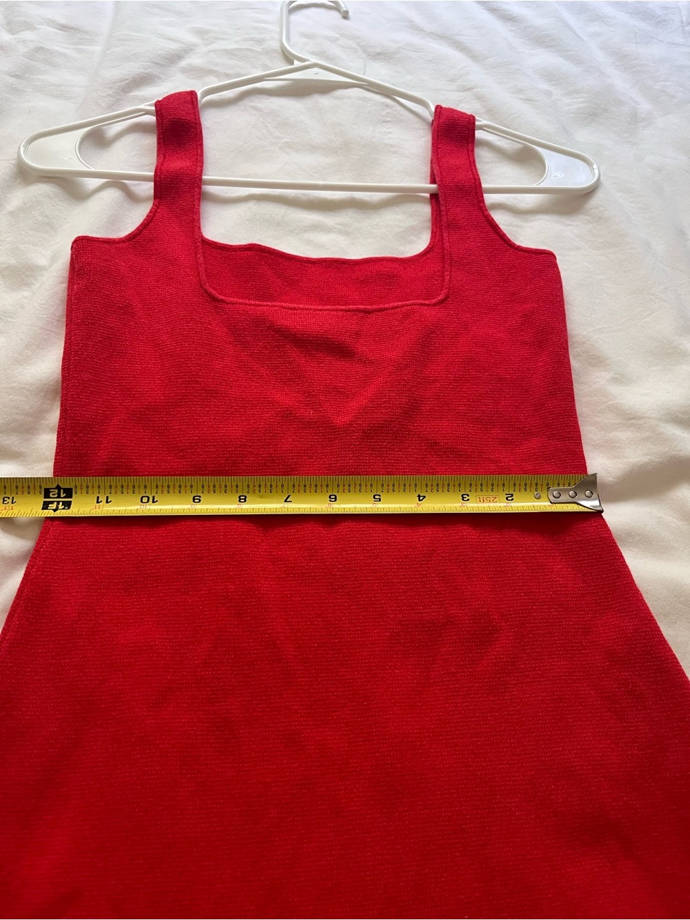 J. Crew Square Neck Mini Sweater Dress Viscose Cotton Knit Red Size XXS BR343 - Picture 10 of 12
